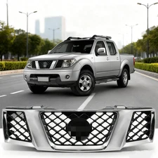 Fit For 2009-2021 Nissan Frontier Grille Assembly Chrome Shell w/ Black Insert