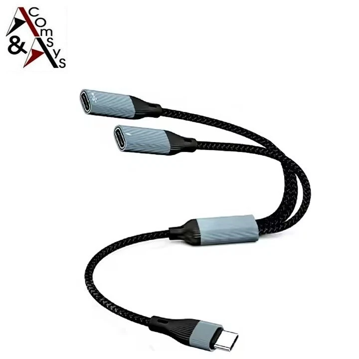 35cm Adapter Kabel USB-C Typ C Stecker zu 2x USB-C Typ C Buchse Splitter Hub - Bild 1 von 1