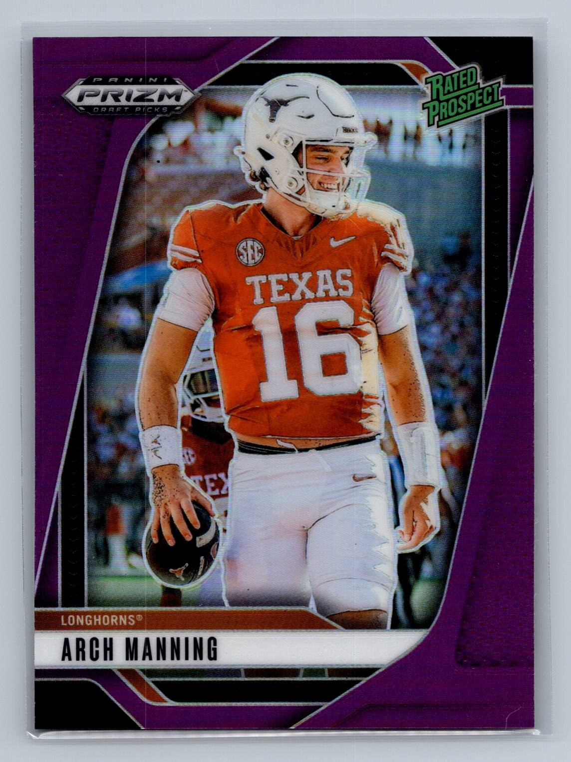 Arch Manning 2025 Panini Prizm Draft Picks #166 Prizms Purple #/99 TEXAS
