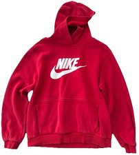 NIKE Sportswear Club Fleece Pullover Hoodie Youth Size XL Red Swoosh