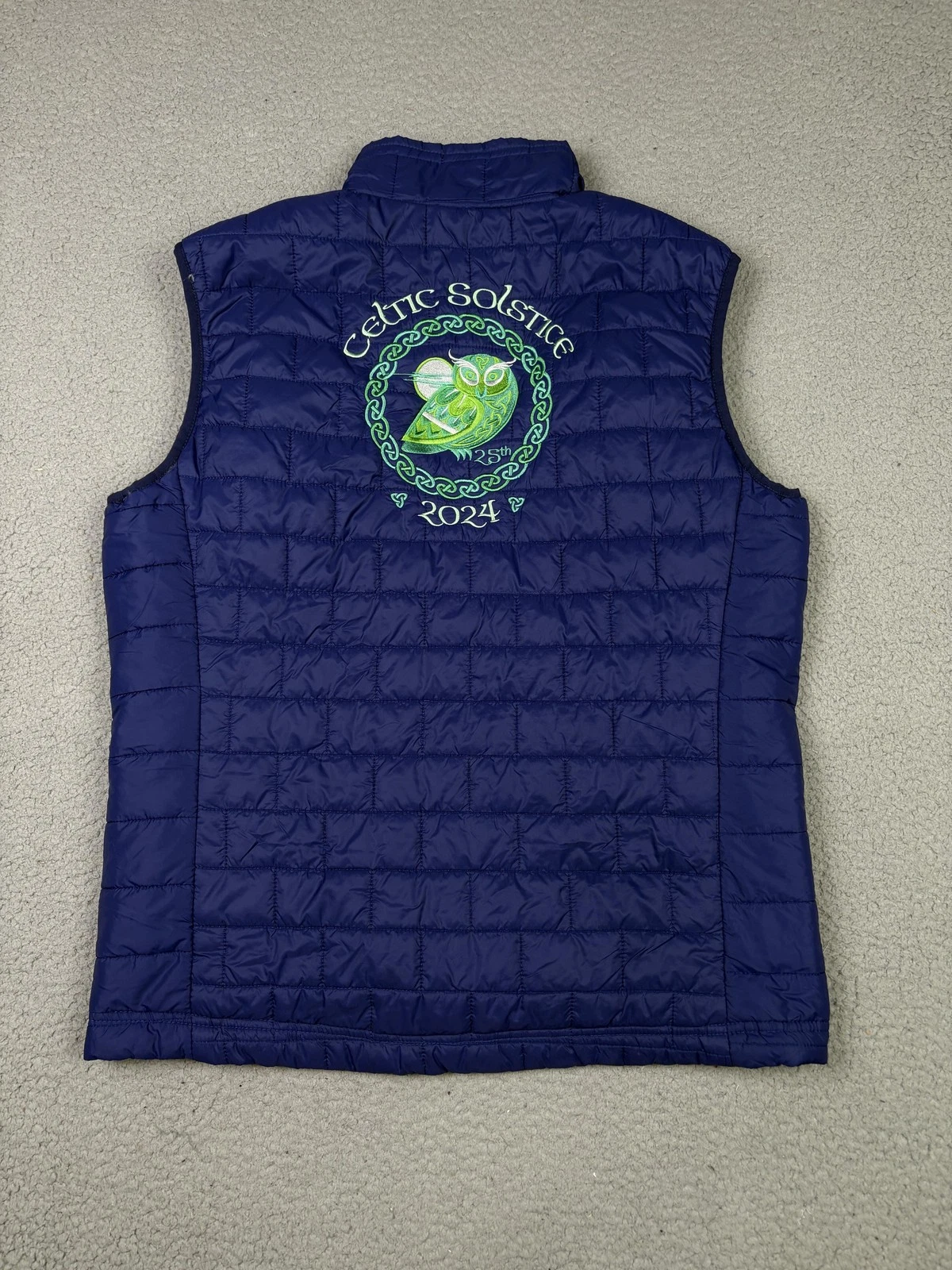 Celtic Solstice Five Miler Vest Mens Large Navy Quilted Puffer Full Zip 2024 image 7