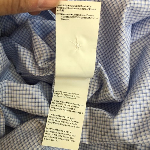 Hugo Boss Dress Shirt Mens 16 34/35 Button Down Sharp Fit Cotton Blue White - Picture 11 of 12