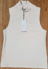 🔥 New With Tags Calia Sleeveless Tank Shirt Top Small White Peach