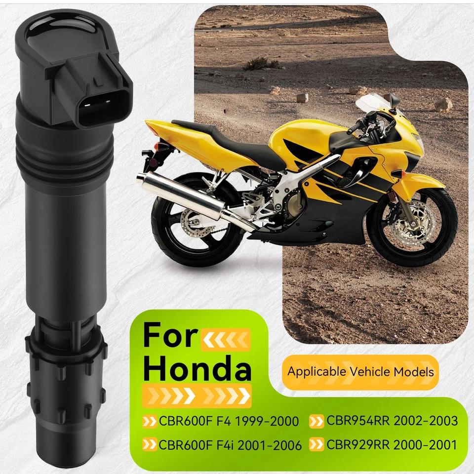 4 Ignition Coils 30700-MBW-611 For Honda CBR954RR 2002 2003 w/Iridium Spark Plug - Image 3 of 4