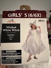Girls Halloween Costume Wicked White Witch Good Witch Small 6 New
