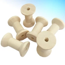  10pcs Empty Wooden Spools Hour Glass Shaped Bobbin Sewing Tools for Thread