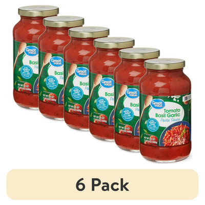 (6 pack) Great Value Tomato Basil Garlic Pasta Sauce, 24 oz....