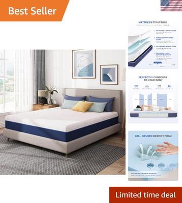 #ad Memory Foam Mattress Full Size Gel Cooling Pressure Relief Support $218.93