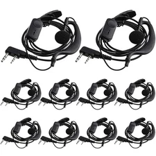 30 Pack Walkie Talkie Earpiece with Mic G Shape 2 Pin Headset Two Way Radio E...