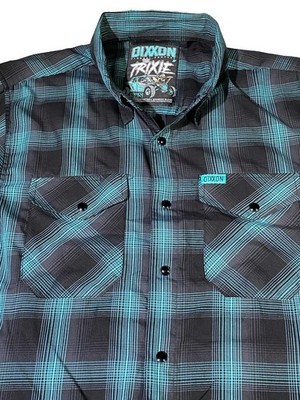 Dixxon Trixie Pearl Snap Shirt Mens Medium Plaid Bamboo Blend Short Sleeve