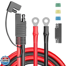 Goupchn SAE Battery Connector, SAE to O Ring Terminal Harness 10A