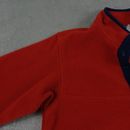 Patagonia Synchilla Fleece Pullover Boys Small Red Blue Snap Up Jacket Outdoors - Picture 2 of 10