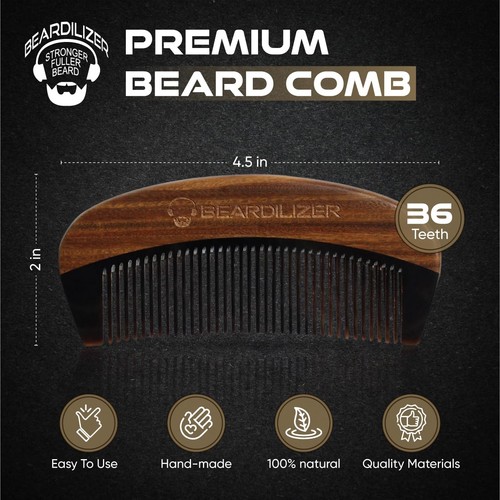 Beardilizer Premium Beard Comb for Men - 100% Natural Black Ox Buffalo Horn &... - Picture 4 of 5