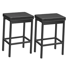  Bar Stools, Set of Bar Chairs4.8-Inch Height Stools, Breakfast Bar 2 Black