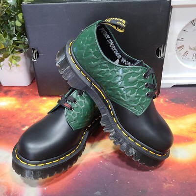 NEW* Dr Martens 1461 Bex X-Girl Platform Black/Green Shoes