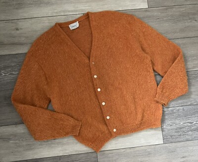 VTG 60s BRENT Montgomery Ward Orange Mohair Wool Shag Grunge VTG 60s BRENT Montgomery Ward Orange Mohair Wool Shag Grunge