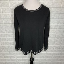 CABLE GAUGE Black White Crewneck Sweatshirt Stretchy Size M