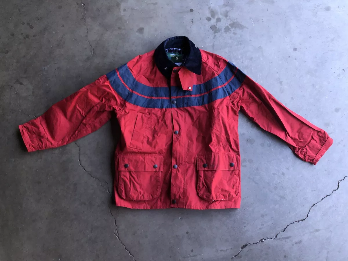 NWT J.Crew x Barbour Bedale Jacket sz Large Red Blue