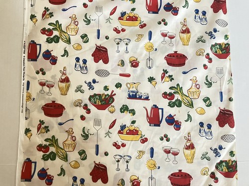 VIP Cranston Retro Cocina Algodón Acolchado Tela 2 Yardas Verduras Nueva Novedad - Imagen 4 de 14