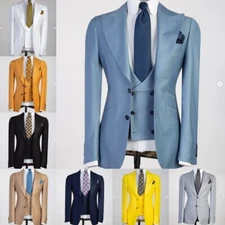 Business Men's Suit Jacket Formal Wedding Groom Tuxedo Vest Party Prom Blazer