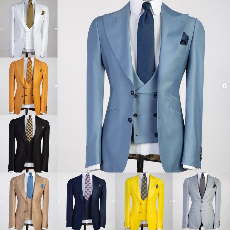 Business Men's Suit Jacket Formal Wedding Groom Tuxedo Vest Party Prom Blazer