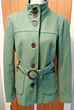 Ladies Mantaray - Wool Duffle Coat Green - Size 14 Vgc!