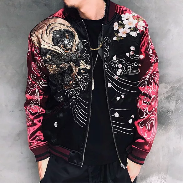 Sukajan Embroidery Souvenir Jacket Bomber Jacket Japanese 