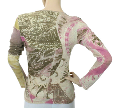 Roberto Cavalli Class Women's Pink Embellished Shirt Made in Italy Retail $255