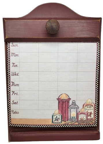Kitchen Daily Notes Board for Paper & Pencil Wood Country Folk Art Creative Wood - Picture 2 of 10