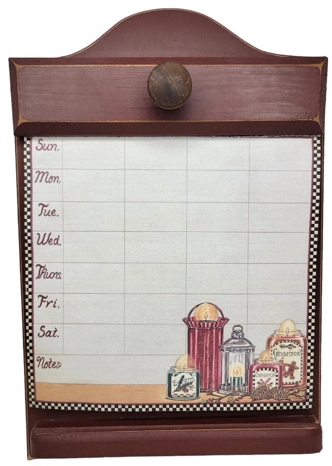 Kitchen Daily Notes Board for Paper & Pencil Wood Country Folk Art Creative Wood - Image 2 of 4