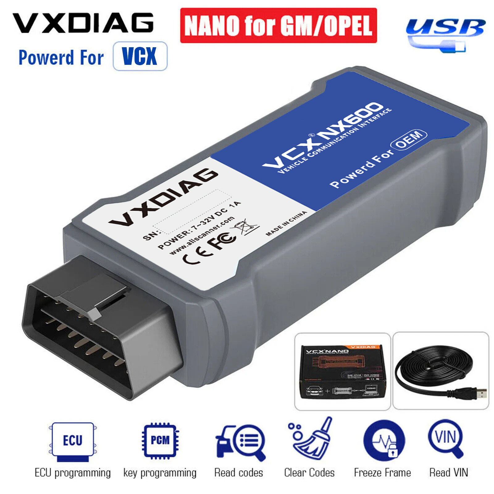 VXDIAG NX600 fit for GM J2534 Programmer Diagnostic Scanner Without OEM Software - second product detail image