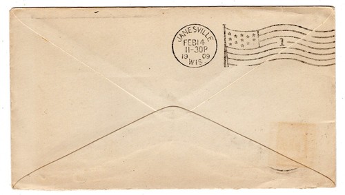 #367 Lincoln 1909 2nd Day of Issue Elmore MN to Janesville WI Flag - Picture 2 of 2