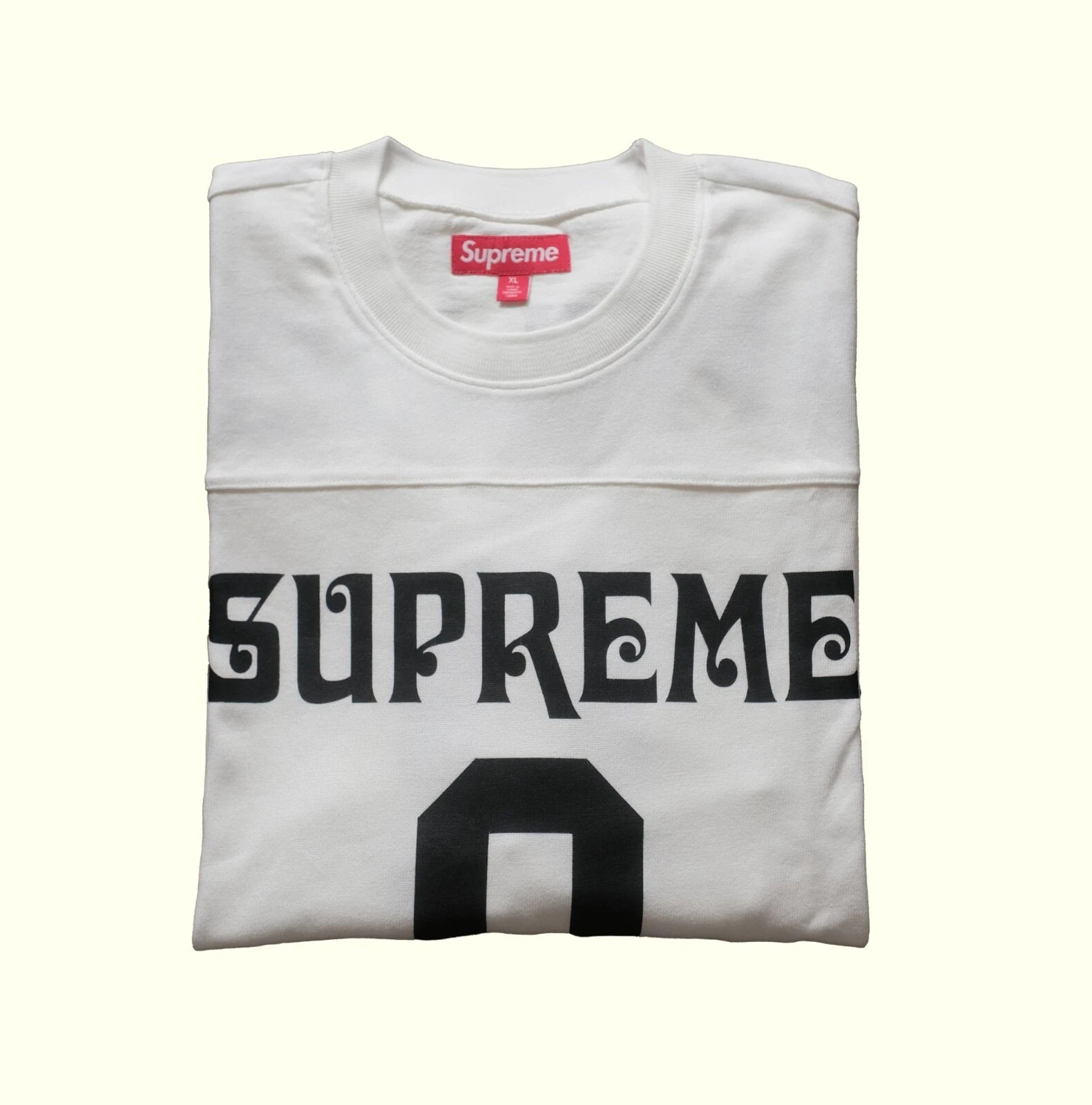 SUPREME AFFILIATED L/S FOOTBALL SKATEBOARD TOP T SHIRT BLANC TAILLE XL SS25KN34