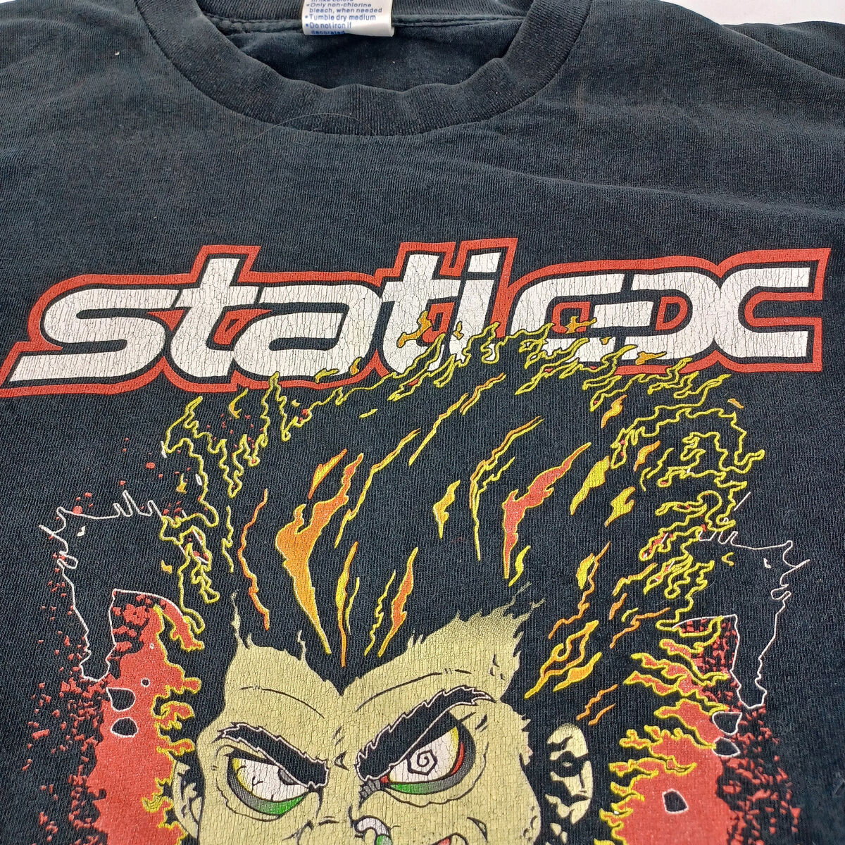 Vintage 1990s Static-X Band Black XL T-Shirt Read Description Small Holes