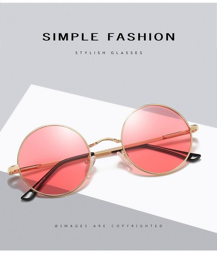 Women 8 Color Lens Retro Round Sunglasses Lightweight UV400 Vintage Hippie Style - Picture 6 of 117
