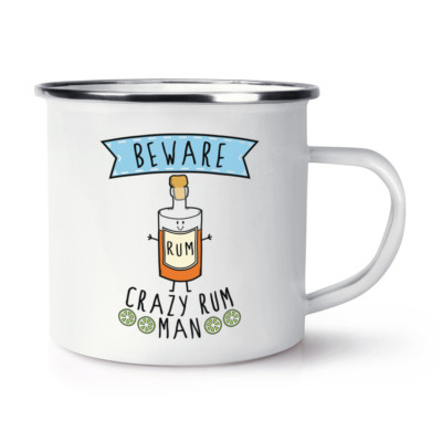 Tasse Humour Licorne - Modèle Rétro En émail Blanc - Cadeau Drôle Pour Camping Ou Bureau