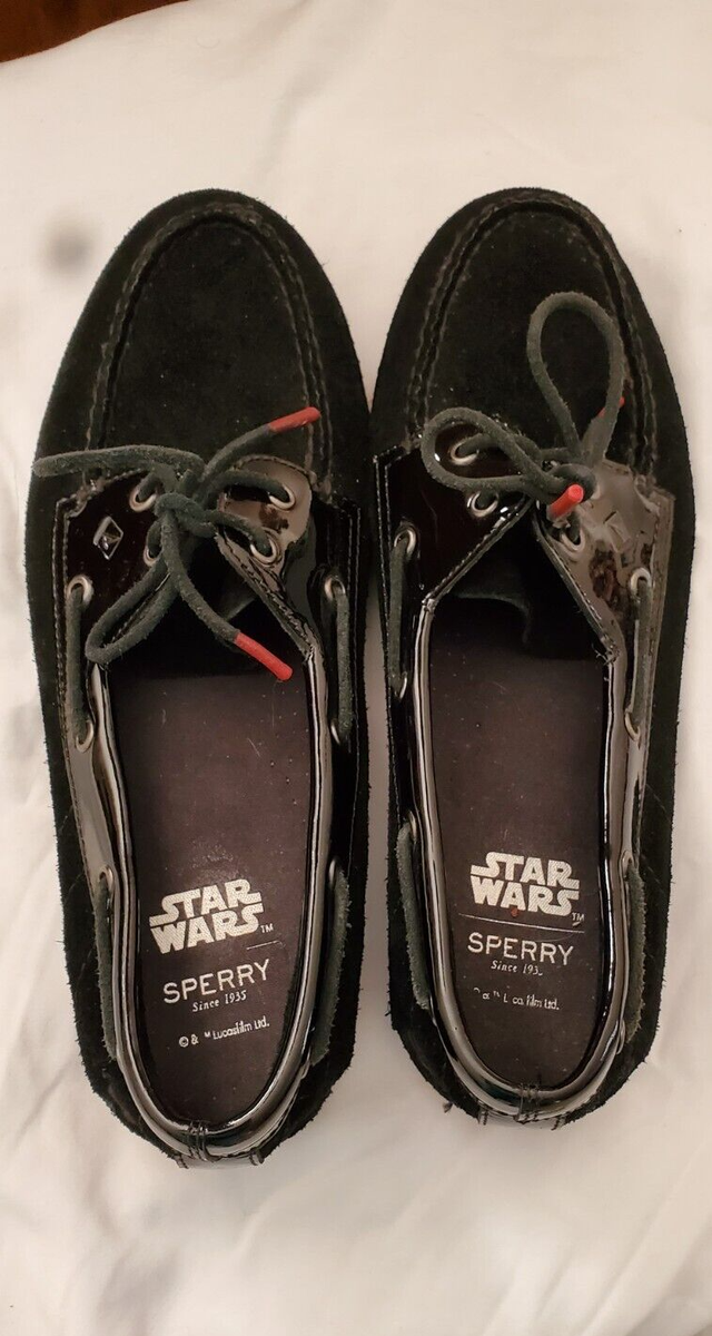 Sperry Shoes Womans Sz 7 Black Blue Canvas Star Wars Darth Vader Slip On Casual Womens Sperry Slip On Sneakers Star Wars Sz 9 M Luke  main image 3