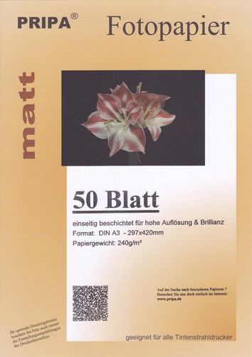 FOTOPAPIER MATT für Tintendrucker AUSWAHL wasserfest absolut KEIN Glanz A3 + A4 - Bild 12 von 16
