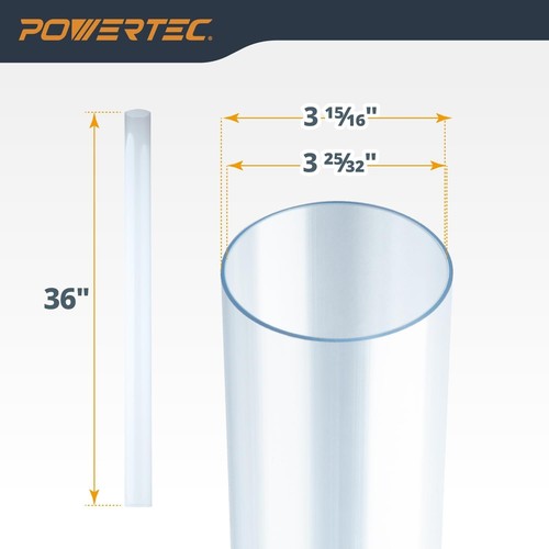 Rugged 4" Clear PVC Tubing 36" with Pipe Straps for Efficient Dust Collection - Picture 8 of 9