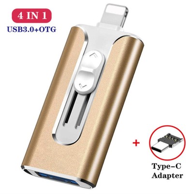 64GB USB + 8 Pin + USB 3.0 4 in 1 Handy Computer U-Disk mit Typ-C Adapter DE