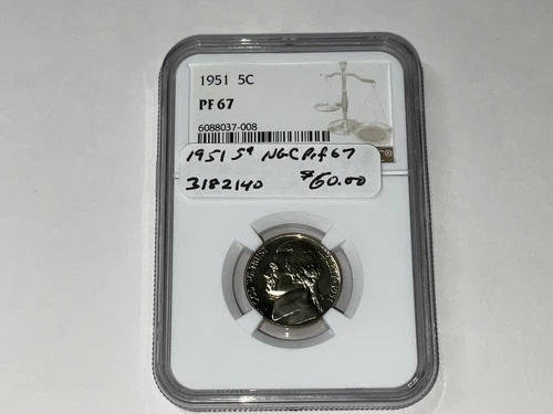 1951-P Jefferson Nickel NGC PF 67