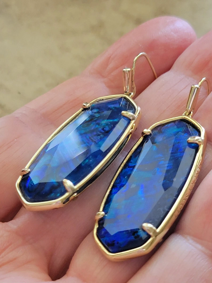 Lee Silver Drop Earrings in Indigo Blue Drusy | Kendra Scott