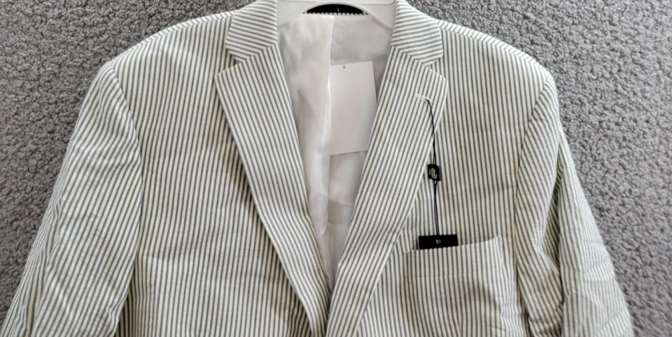 Lauren Ralph Lauren UltraFlex Classic-Fit Seersucker Sport Coat Boys 20R White - Image 3 of 4