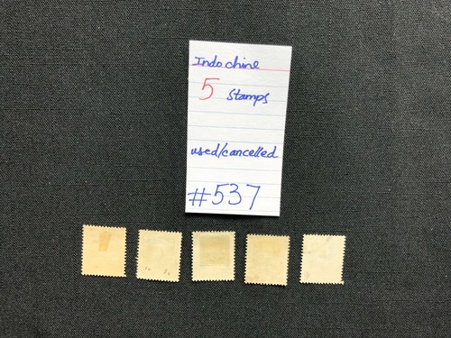 Indo-China Stamps (Indo-Chine), 5 Used/cancelled Stamps,SCV 2009=$6.25, #537 - Picture 2 of 2