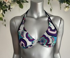 Next Bikini Top Halter Underwired Paisley Print Size 34 36 38 A B C D NEW EC54