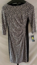 NWT Lauren Ralph Lauren Black & White Graphic Print Dress Misses Size 6
