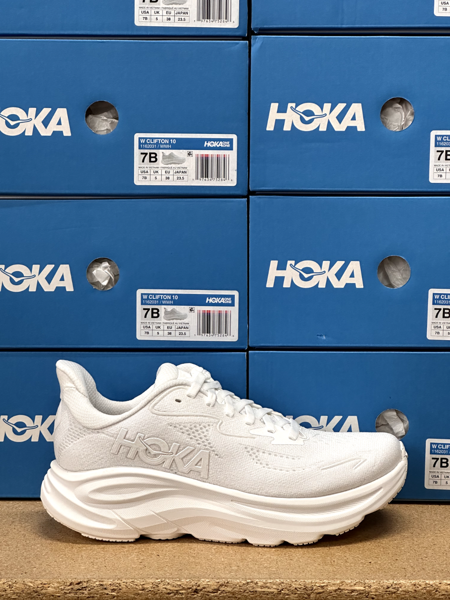 Hoka One One Clifton 10 White 1162031-WWH Womens Running
