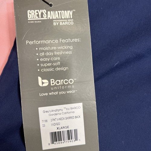 GRAYS ANATOMY SCRUB TOP / BY BARCO / NAVY BLUE / XL / NEW WITH TAGS / CHEAP /WOW - Picture 11 of 12