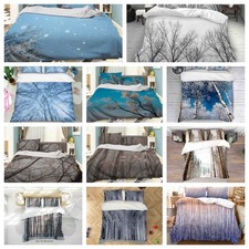 3D Forest Winter Snow Branch Scenery Quilt Cover Duvet Cover Comforter set