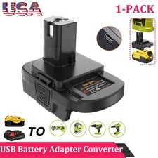 1x USB Battery Adapter Converter for Dewalt 20V Milwaukee 18V to Ryobi 18V Tool